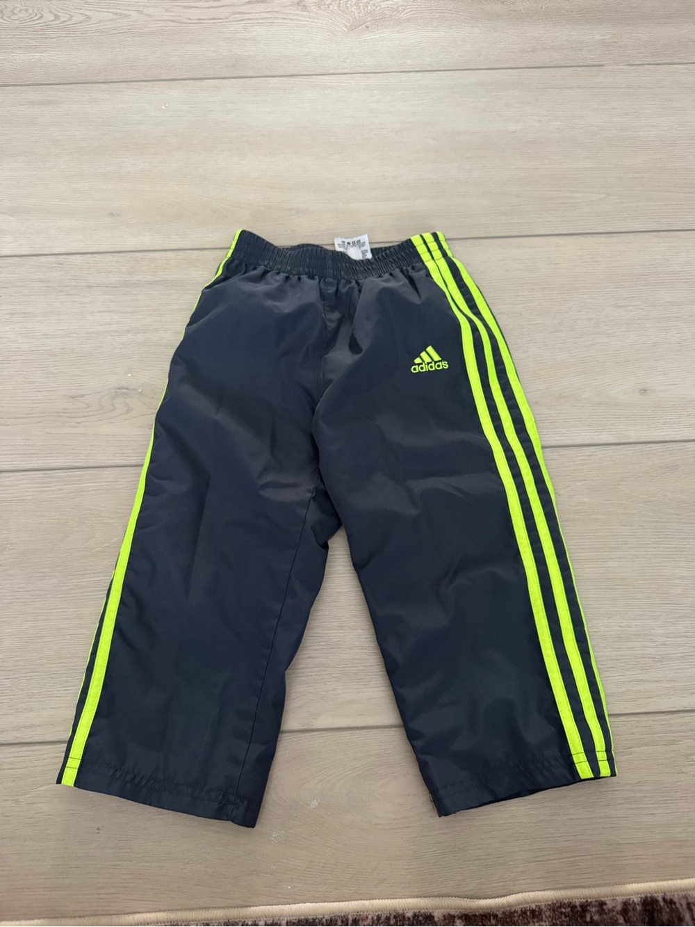 adidas Black Joggers with Neon Green Stripes